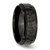 Chisel Stainless Steel Polished and Hammered Black IP-plated 8mm Beveled Edge Band - SR-B73ED6C2-5941