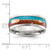 Chisel Stainless Steel Polished Arrow with Turquoise and Wood Inlay 8mm Band - SR-E8B136DA-6421