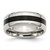 Chisel Stainless Steel Polished Black Enamel 8mm Beveled Edge Band - SR-C4912E17-1134