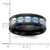 Chisel Stainless Steel Polished Black IP-plated Skulls with Blue Carbon Fiber Inlay 8mm Band - SR-687F7179-7260