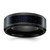 Chisel Stainless Steel Polished Black IP-plated with Blue Star Sandstone Inlay 8mm Band - SR-0C77D49A-1435