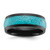 Chisel Stainless Steel Polished Black IP-plated with Imitation Turquoise Inlay 8mm Band - SR-F2FEB70B-8736