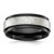Chisel Stainless Steel Polished Black IP-plated with Scratch Finish Center 8mm Band - SR-3EFEF49A-9394