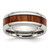 Chisel Stainless Steel Polished Red/Orange Koa Wood Enameled 8mm Band - SR-3A6A50F4-7953