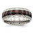 Chisel Stainless Steel Polished with Black and Red Carbon Fiber Inlay 8mm Band - SR-2F70E41A-7394