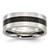 Chisel Stainless Steel Polished with Black Carbon Fiber Inlay 8mm Flat Band - SR-E08B8AB4-9599