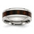 Chisel Stainless Steel Polished with Black Koa Wood Inlay Enameled 8mm Band - SR-047FDA8A-8917