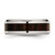 Chisel Stainless Steel Polished with Black Koa Wood Inlay Enameled 8mm Band - SR-A8687FCE-9966
