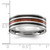Chisel Stainless Steel Polished with Black Resin and Wood Inlay 8mm Band - SR-6BDED56B-1696