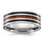 Chisel Stainless Steel Polished with Black Resin and Wood Inlay 8mm Band - SR-B31340EC-5331