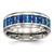 Chisel Stainless Steel Polished with Blue Carbon Fiber Inlay 8mm Beveled Edge Band - SR-9322D287-6888