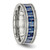 Chisel Stainless Steel Polished with Blue Carbon Fiber Inlay Textured Edge 8mm Band - SR-884BD9BC-7551