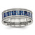 Chisel Stainless Steel Polished with Blue Carbon Fiber Inlay Textured Edge 8mm Band - SR-A15B2BCD-5587
