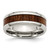 Chisel Stainless Steel Polished with Brown Koa Wood Inlay Enameled 8mm Band - SR-3E190E1C-7451