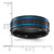 Chisel Stainless Steel Polished with Brushed Center Black and Blue IP-plated 8mm Band - SR-A676D90E-5530