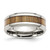 Chisel Stainless Steel Polished with Koa Wood Inlay Enameled 8mm Band - SR-0CB5D47D-8703