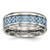 Chisel Stainless Steel Polished with Light Blue Carbon Fiber Inlay 8mm Band - SR-53EA09A7-8782