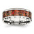 Chisel Stainless Steel Polished with Red Imitation Opal Inlay 8mm Band - SR-385B3BAB-2550