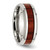 Chisel Stainless Steel Polished with Red Koa Wood Inlay Enameled 8mm Band - SR-CA95F146-2070