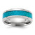 Chisel Stainless Steel Polished with Turquoise Inlay 8mm Band - SR-D58A04B0-1688