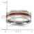 Chisel Stainless Steel Polished with Wood and Imitation Meteorite Inlay 8mm Band - SR-5192CA83-6864