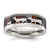 Chisel Stainless Steel Polished with Wood Inlay Deer Design 8mm Band - SR-74FE5610-3615