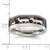 Chisel Stainless Steel Polished with Wood Inlay Deer Design 8mm Band - SR-8F01D2F2-4470