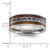 Chisel Stainless Steel Polished with Wood, Imitation Meteorite and Red Stone Inlay 8mm Band - SR-D7B5C278-1308