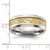 Chisel Stainless Steel Polished with Yellow IP-plated Inlay Design 8mm Band - SR-7F1426A9-1393