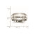 Chisel Stainless Steel Sterling Silver Inlay Brushed and Polished 8mm Ridged Edge Band - SR-84EBF5EB-8255