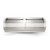 Chisel Stainless Steel Sterling Silver Inlay Brushed and Polished 8mm Ridged Edge Band - SR-CEA4289A-7614