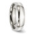 Chisel Stainless Steel with Sterling Silver Inlay Polished 6mm Band - SR-4B86B0F0-2076