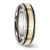 Chisel Titanium Antiqued and Brushed with 14k Gold Inlay 6mm Grooved Band - TB-B5B2086D-9258