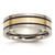 Chisel Titanium Antiqued and Brushed with 14k Gold Inlay 7mm Flat Band - TB-50ED6B14-8809