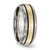 Chisel Titanium Antiqued and Brushed with 14k Gold Inlay 8mm Grooved Band - TB-A31FA0A5-9154