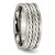 Chisel Titanium Antiqued and Brushed with Sterling Silver Braided Inlay 8mm Band - TB-F0372C12-2598