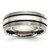 Chisel Titanium Antiqued and Brushed with Sterling Silver Inlay 8mm Grooved Band - TB-101B5199-7867