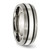 Chisel Titanium Antiqued and Brushed with Sterling Silver Inlay 8mm Grooved Band - TB-F082C353-9831
