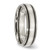 Chisel Titanium Antiqued with Brushed Center Sterling Silver Inlay 6mm Grooved Band - TB-4B91DA98-6685
