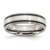 Chisel Titanium Antiqued with Brushed Center Sterling Silver Inlay 6mm Grooved Band - TB-756BCA67-4026