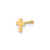 14K 22 Gauge Polished Cross Nose Stud
