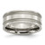 Chisel Titanium Brushed and Polished 8mm Grooved Band - TB-623A3B09-4977