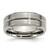 Chisel Titanium Brushed and Polished 8mm Grooved Beveled Edge Band - TB-10BFB337-1480
