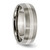 Chisel Titanium Brushed and Polished with Sterling Silver Inlay 7mm Grooved Band - TB-B9DAB5C1-7428