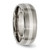 Chisel Titanium Brushed and Polished with Sterling Silver Inlay 8mm Ridged Edge Band - TB-34F530AF-2574