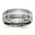 Chisel Titanium Brushed and Polished with Sterling Silver Inlay 8mm Ridged Edge Band - TB-C70C9227-1658