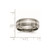 Chisel Titanium Brushed and Polished with Sterling Silver Inlay 8mm Ridged Edge Band - TB-C70C9227-1658