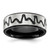 Chisel Titanium Brushed Black IP-plated Heartbeat 8mm Band - TB-0EB4B093-7917
