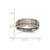 Chisel Titanium Brushed Center 7mm Criss-cross Design Ridged Edge Band - TB-E2E7EC34-9024