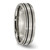 Chisel Titanium Brushed Center Black Enamel 6mm Ridged Edge Band - TB-2C920DAD-3125